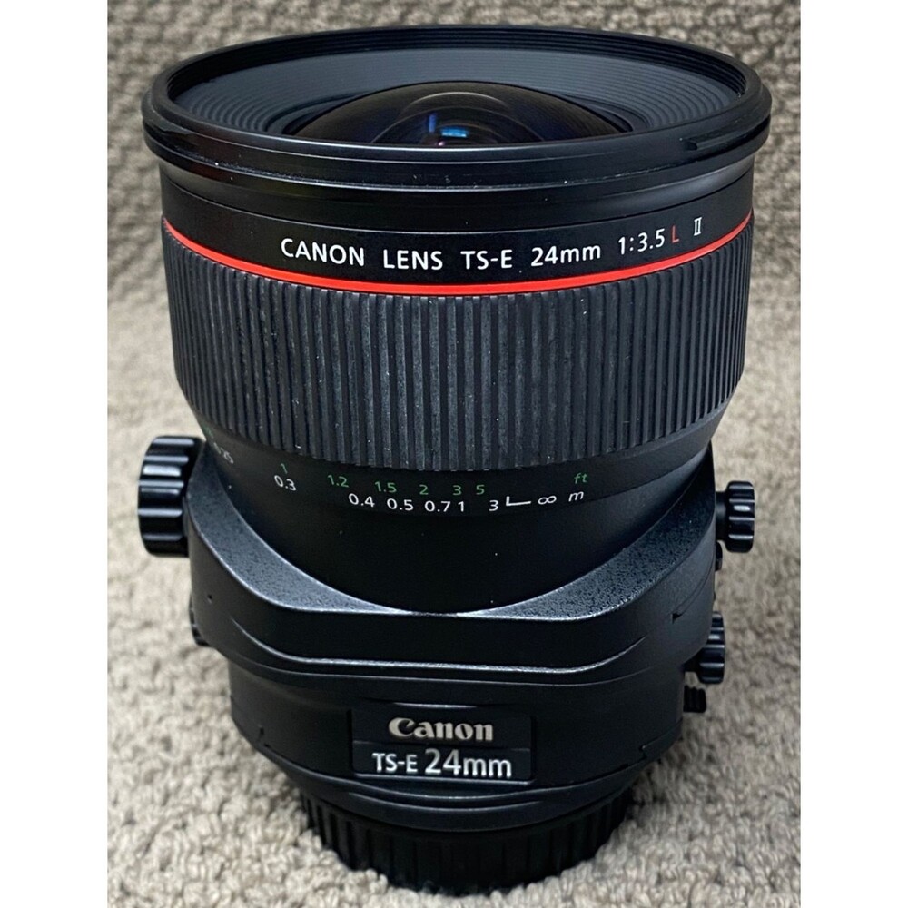 Canon TS-E 24mm f3.5 L II Tilt Shift EF Lens w/new EW-88B Hood, caps, complete!